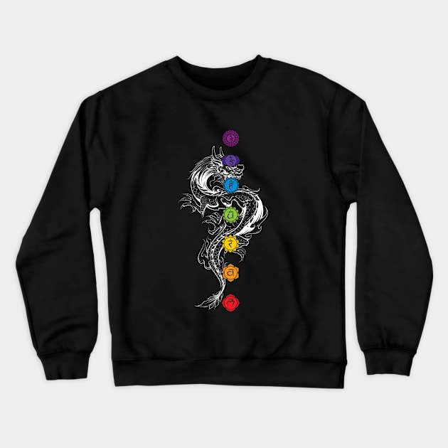 White Dragon Chakras - Spiritual Crewneck Sweatshirt by Nirvanax Studio